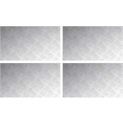 Image of vidaXL Aluminum Checker Plates 4 pcs Anti Slip 70x40 cm