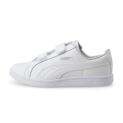 Image of Puma Unisex Kids Smash Fun Low Top Sneakers, White (White/White 04), 1.5 UK 32 1/2 EU