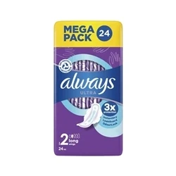 Image of Always Ultra Pads Long With Wings Size 2 Sanitary (Pack of 24)