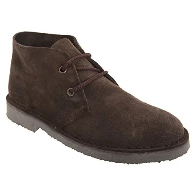Image of Roamers Fashion Desert Boots Dark Brown Real Suede, Mens UK 3 / EU 37