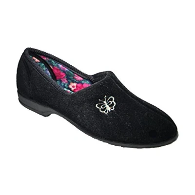 Image of Mirak Womens Bouquet Slipper in Black Size 5 UK