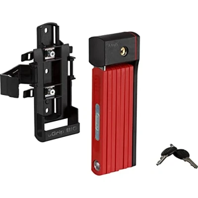 Image of ABUS Bordo uGrip 5700K SH folding lock with bracket Bike 5 mm thick bars security level 7 100 cm Red