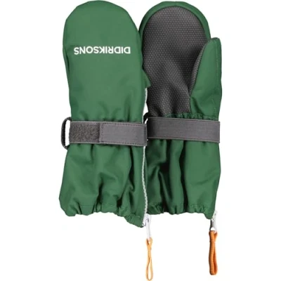 Image of Didriksons Biggles ZIP Mitten Unisex Mittens for kids, Size: 0 2y, Pine green