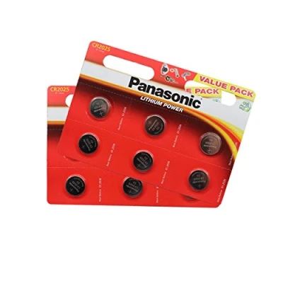Image of Panasonic CR2025 Lithium Button Cell Battery Blister Pack, 12