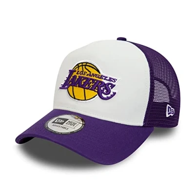 Image of New Era TEAM Colour Block Trucker Unisex Cap, Size: One Size, White/purple