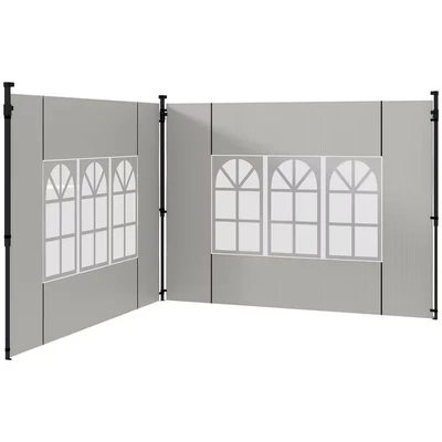 Image of Outsunny Gazebo Side Panels for 3x3m or 3x6m Canopy White Pack of 2