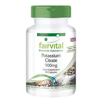 Image of Fairvital Potassium Citrate 900mg Vegan HIGH Dosage 90 Capsules 300mg per Capsule