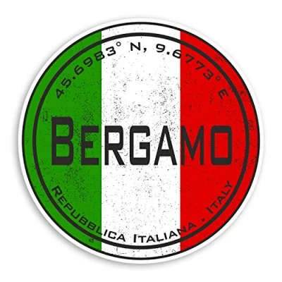 Image of 2 x 10cm Bergamo Italy Vinyl Stickers Italian Flag Sticker Luggage #20585 (10cm Wide)