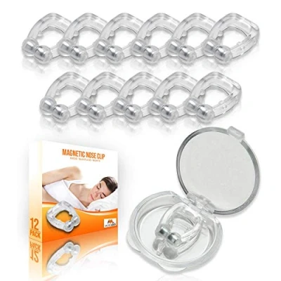 Image of Mobi Lock Magnetic Anti Snore Clip (Pack of 12) Silicone Snoring Nose a Simple Solution for Nasal Snorers Reusable Device to Enjoy Peaceful Night&#039;s Sleep Beauty
