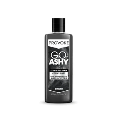 Image of PROVOKE Go Ashy Conditioner 200ml, Remove Brassiness &amp; Adds Silvery Tone to Hair, Formulated with Triple Toning Technology, Turn Warm Brassy Hair Cool