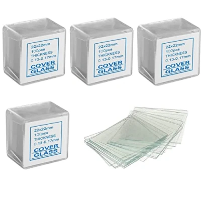 Image of WANGCL 400 PCS Microscope Cover slips For Biological Education Student Laboratories 22mmx22mm