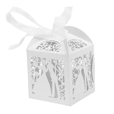 Image of JZK 50x Bride and Groom Gift Box Guest Small Candy Boxes Decoration Table Party Favor for Wedding