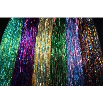 Image of Tigofly 6 packs/lot mixed colors 0.3mm Flashabou Tinsel Flash Flat Mylar Crystal Trout Tube Fly Fishing Tying Materials (Assorted each 1 pack)