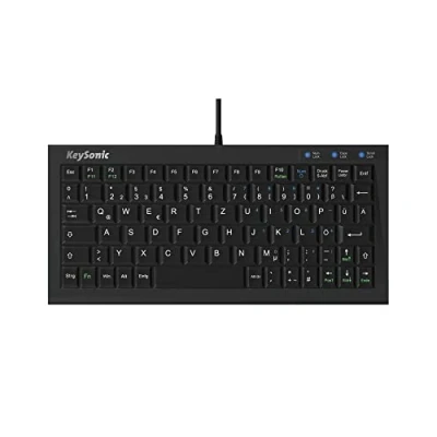 Image of ICY BOX KeySonic ACK 3401U Extra Small Keyboard, USB Cable (2 m), Full Key Circumference, SoftSkin