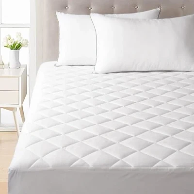 Image of AMEHA Mattress Protector Double Bed Extra Deep 30 Cm Cover Stretch Skirt Noiseless Breathable Quilted Microfiber White (135 X 190 Cm)