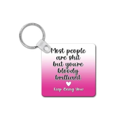 Image of Rib ticklerz Funny Keyring Work Gift For Colleague Best Friend Birthday Present Thank You Most People Are Shit But You&#039;re Bloody Brilliant SKR22