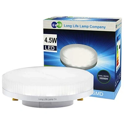 Image of Long Life Lamp Company 4.5W GX53 LED SMD Replacement for CFL Pure White Under Cabinet Light Replacements