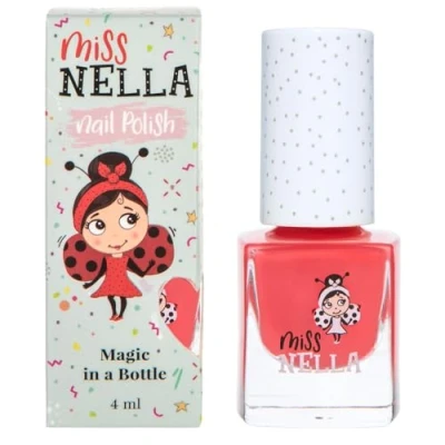 Image of Miss Nella CHERRY MACAROON Safe Special bold pink Nail Polish for Kids, Non Toxic &amp; Odour Free Formula Children and Toddlers, Natural Water Based Easy Peel Off