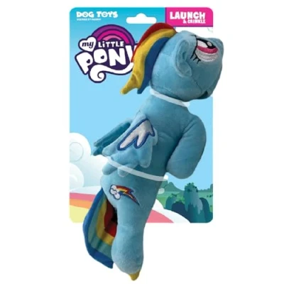 Image of Hasbro My Little Pony Rainbow Dash Plush Dog Toy, 13 Inch Squeaker Toy for Dogs, Blue