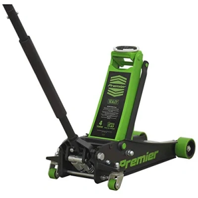 Image of Sealey Premier Trolley Jack 4 Tonne Rocket Lift Green