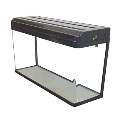 Image of Aquarium Fish Tanks with LED Lighting &amp; Hood Filtration (80cm / 120L, Black)