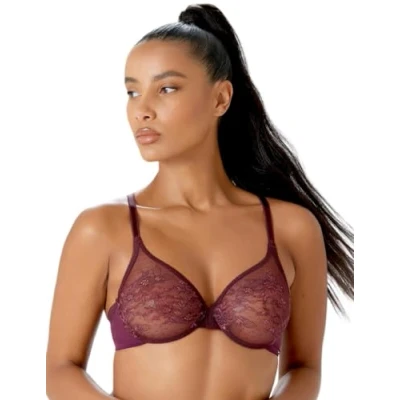 Image of Gossard Womens Glossies Lace Sheer Bra, Fig, 30B UK
