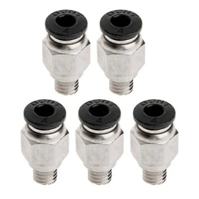 Image of JUNESUN 5Pcs Pneumatic Fittings PC4 M6 Bore 4mm For PTFE Tube Connector Coupler
