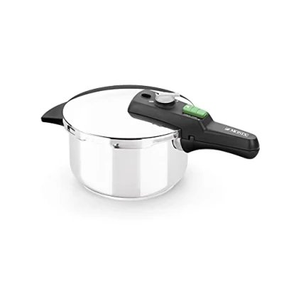 Image of Monix Quick Stainless Steel Pressure Cooker, 22 cm, 4 L, Silver.All Cookers Including Induction.