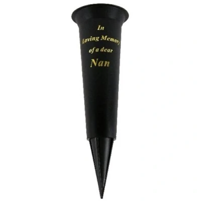 Image of In Loving Memory NAN grave flower vase funeral spike