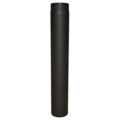 Image of Kamino Flam Ø 130 mm Steel Stove Pipe, Heat Resistant Senotherm Coating Flue Pipe for Stoves, approx. 1000 Straight Length Chimney Single Wall EN 1856 2 Standard, Black