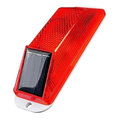 Image of Aolyty Solar Strobe Warning Light, Sensitive LED Security Lamp, IP54 Waterproof Flashing Safety Road Signs, Flash Traffic Lights (Red)