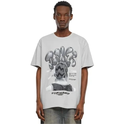 Image of Upscale by Mister Tee Power Foward 2.0 Print Tshirt, Men&#039;s, Size: XXL, Lightasphalt
