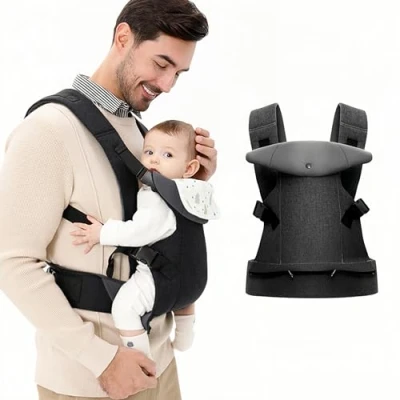 Image of IULONEE Baby Carrier for Newborn Ergonomic with Detachable Bibs Front &amp; Back Carry Holder Carriers Toddlers 3 36 Months (3 15kg) Black