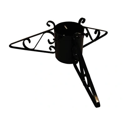 Image of Garden Pride Christmas Tree Stand 5&quot; Base Metal Solid Steel Plastic Coated (Black)