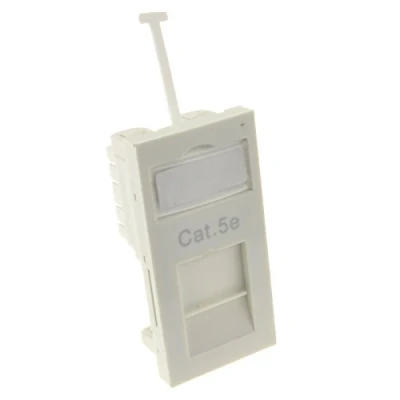 Image of kenable CAT5e Low Profile RJ45 Module Keystone with Name Plate in White