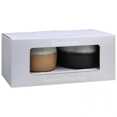 Image of The Leonardo Collection Elements Reactive Glaze Set of 2 Ceramic Mugs