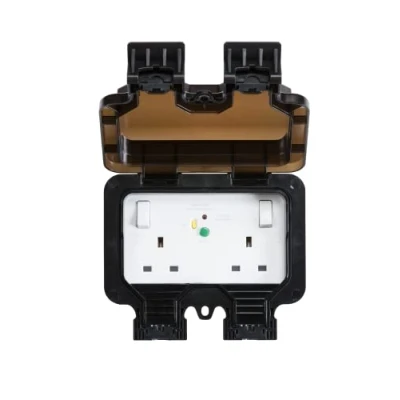 Image of KnightsBridge IP66 13A 2G DP RCD Switched Socket Type A (30mA)