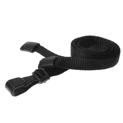 Image of Customcard Neck Lanyards for ID Badge Holder with Safety Breakaway Clip Black (Pack of 10)