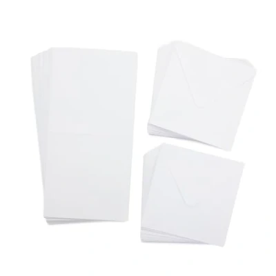 Image of Crafter&#039;s Companion 6&quot; x White Card &amp; Envelopes Pack of 100 Includes 50 Blanks Matching Great for a Variety Occasions