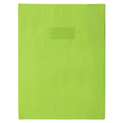 Image of Clairefontaine Ref 72225C Calligraphe PVC Exercise Book Protector Cover A4 (210 x 297mm) in Size, Label Holder for Easy Identification, Diamond Effect Clear Green Colour