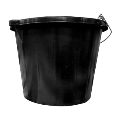 Image of CROMAR GRP Graduating Bucket Tub Heavy Duty PROGRP Builders Premium Plastic with Strong Handle Container for Mixing Resin &amp; Catalyst Black 10L