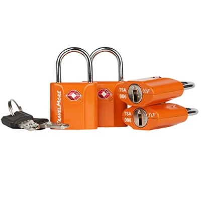 Image of 4 Pack TSA Approved Luggage Key Locks for Travel Suitcase with Keys Padlocks Orange
