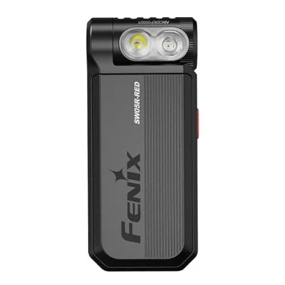 Image of fenix SW05R Red Black Rechargeable Inspection &amp; Security Torch 150 Lumen 39m 49 Hrs Max 3 Level White Light 10 200 Degree Rotating Head IPX6