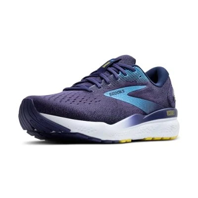 Image of BROOKS Men&#039;s Ghost 16 Sneaker, Blue/Bonnie Blue/Yellow, 9.5 UK