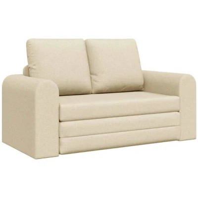 Image of vidaXL Floor Sofa Bed 2 in 1 Cream 148x71x83 cm Fabric