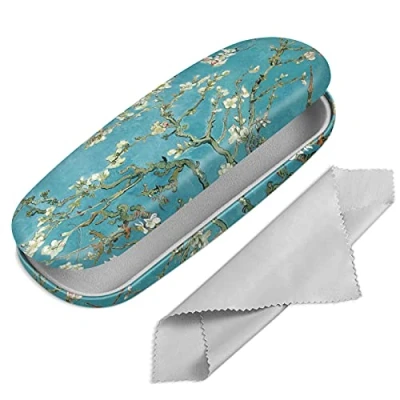 Image of FINTIE Hard Shell Glasses Case for Women Men Fashion Reading Protective Spectacle Cases with Cleaning Cloth
