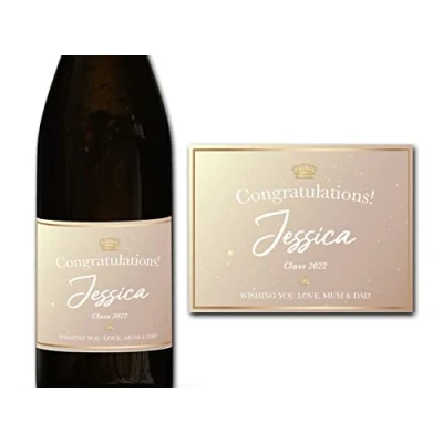 Image of Personalised Champagne/Prosecco Congratulations Bottle Label Any Wording