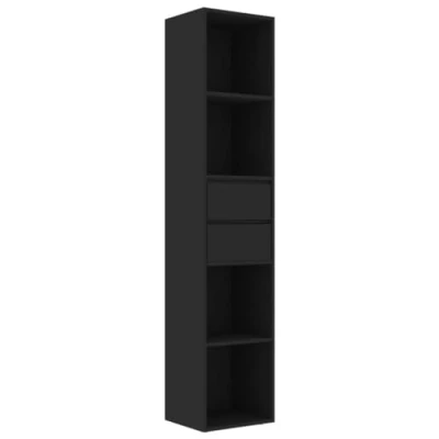 Image of vidaXL Book Cabinet Bedroom Living Room Office Furniture Bookcase Standing Shelf Storage Rack Organiser Black 36x30x171cm Chipboard