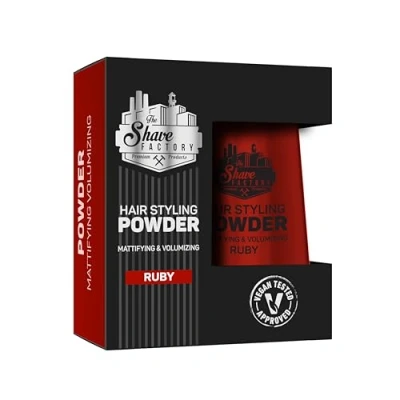 Image of The Shave Factory Hair Styling Powder Mattifying &amp; Volumizing for unparalleled Texture, Volume and Matte Finish Perfect Every Look Type (20g, Ruby)