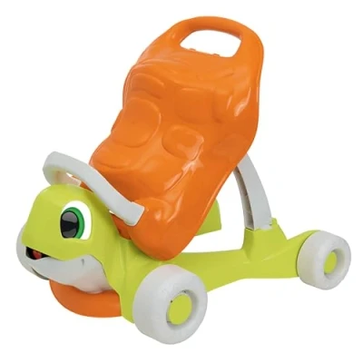 Image of Chicco ECO+ Toy Turtle Walk &amp; Ride on or Walker, Sustainable Baby Toddler Toy, Recycled Plastic, 9 months +